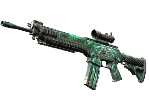 StatTrak™ SG 553 | Dragon Tech (Well-Worn)
